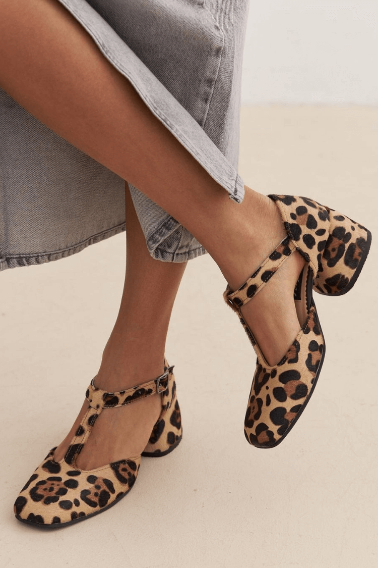SCARPE T-STRAP ANIMALIER