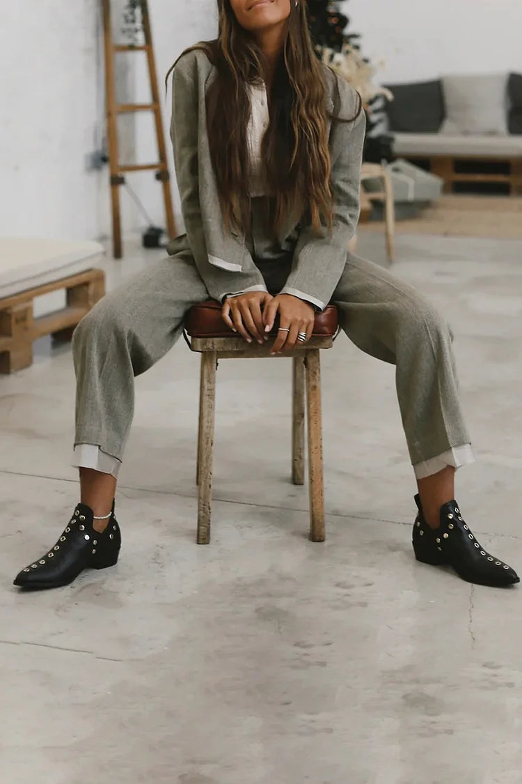 STIVALETTO BORCHIATO A PUNTA